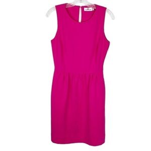 Vineyard Vines Crepe Fit & Flare Sleeveless Dress Women's 0 Pink Pockets‎